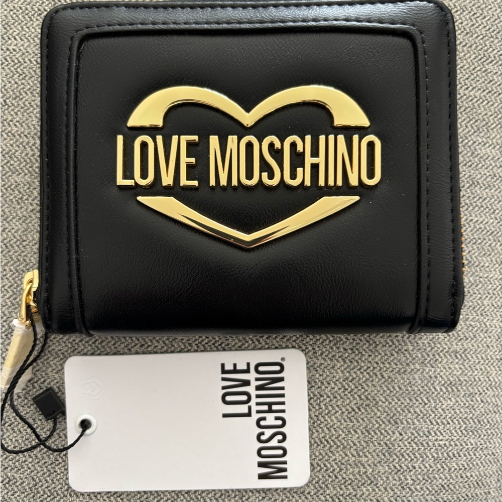 Love Moschino Black Wallet with Gold Accents